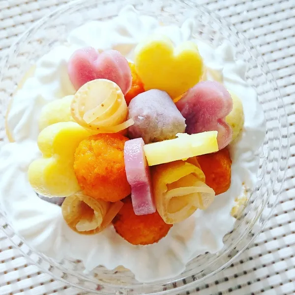 わんこのお芋とりんごのホイップケーキ